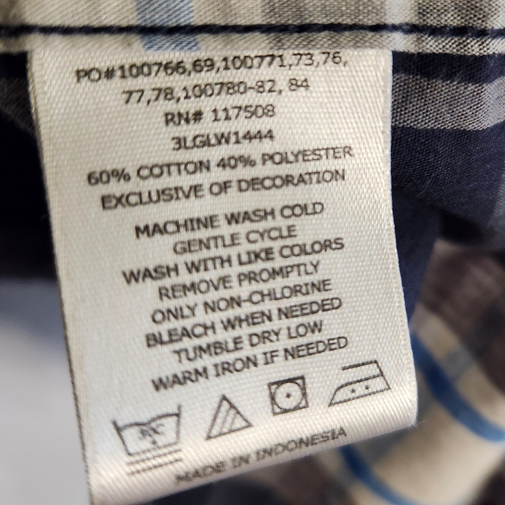 Levis Mens M blue gray plaid long sleeve button down casual‎ shirt - Picture 8 of 12